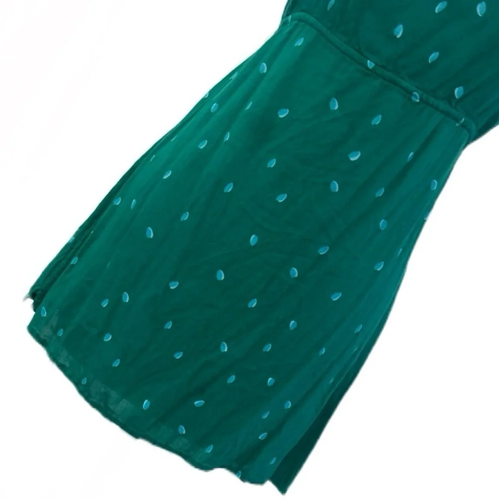 Intimately Free People Green Polka Dot Mini Dress 100% Rayon‎ Women's Size S